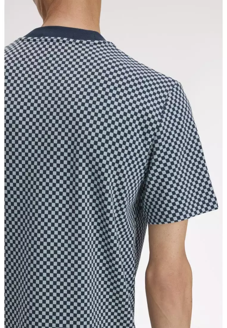 Fred Perry M2394 Checkerboard T-Shirt (Dark Airforce)