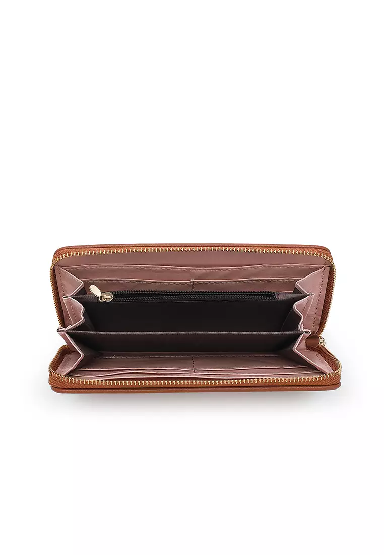 Women's Long Zipper Wallet (Dompet Panjang Ritsleting Wanita) - Cokelat