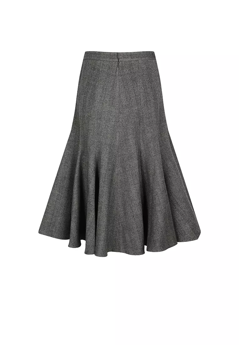 全羊毛S型中長款腰裙