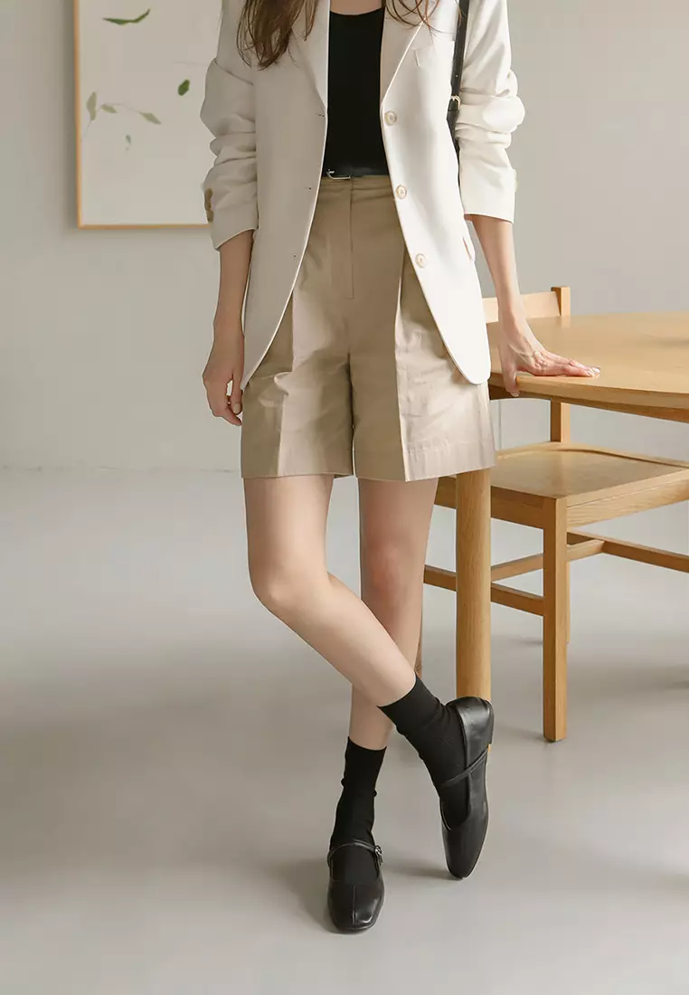 Melliji 方頭拼接瑪莉珍平底鞋 (1cm)