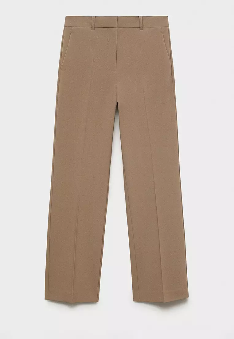 Straight Mid-Rise Trousers