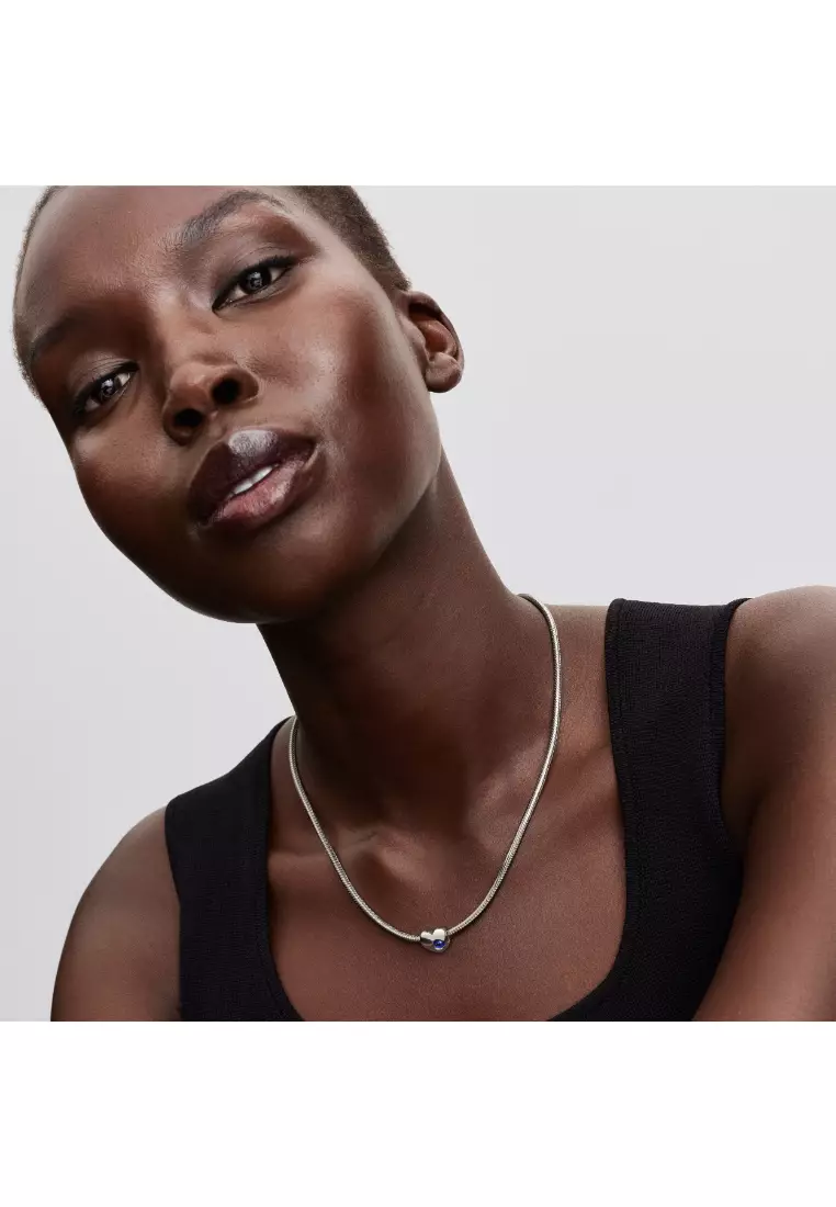 Engravable Blue Stone Heart Charm