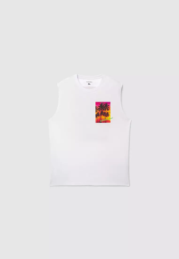 Men's Palm tree print Sleeveless Top