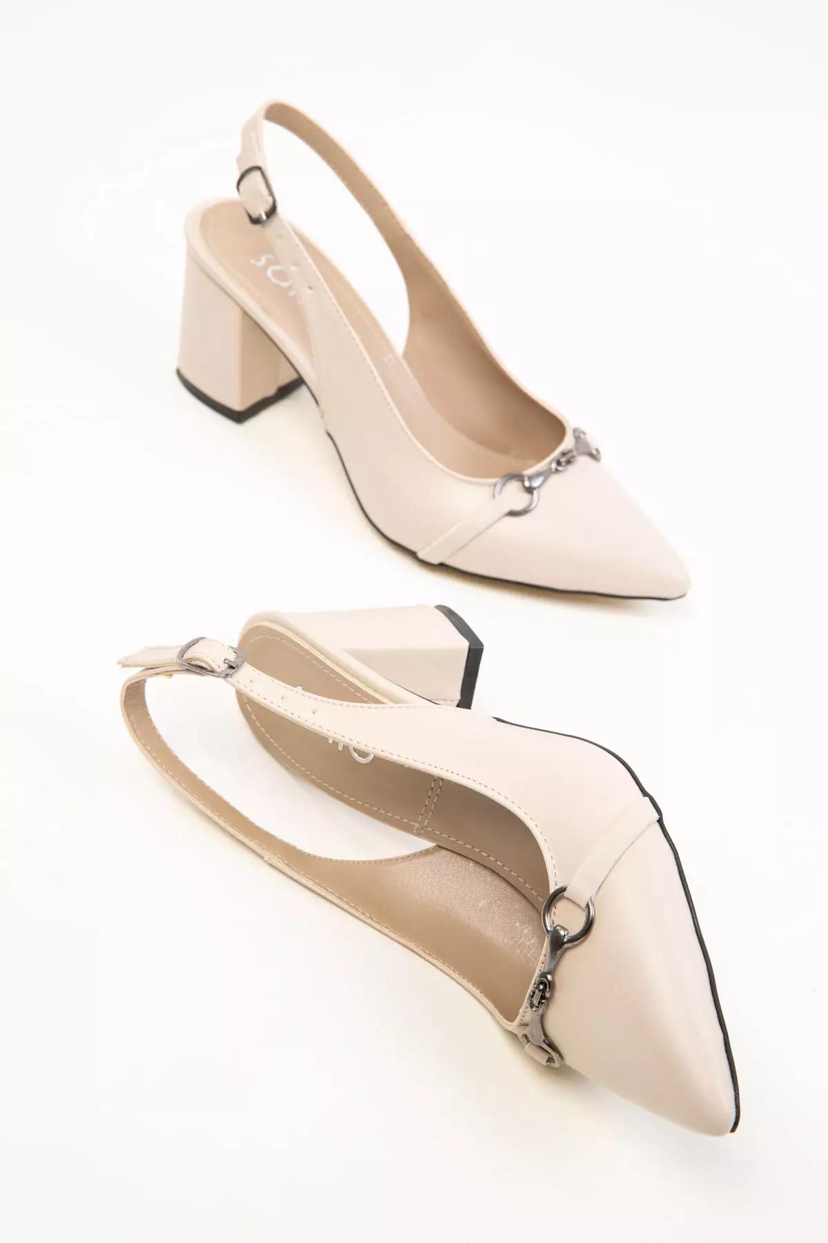 Beige Women's Classic Heeled Shoes 20368