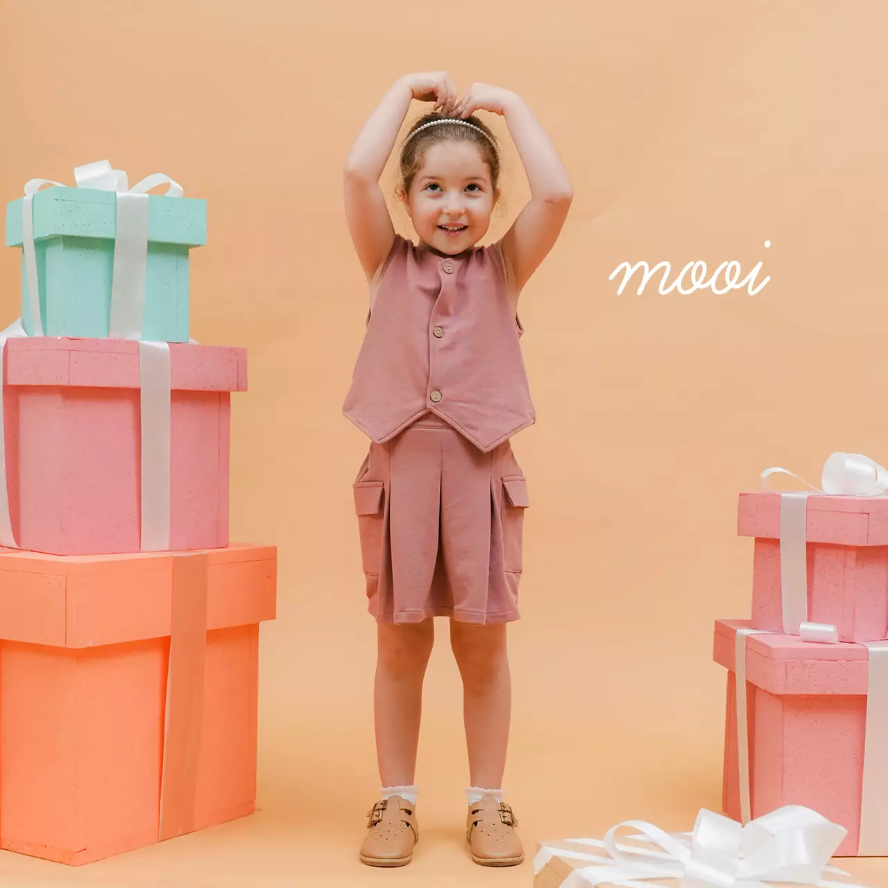 Mooi Atasan Anak Perempuan Evelyn Vest Top - Maroon