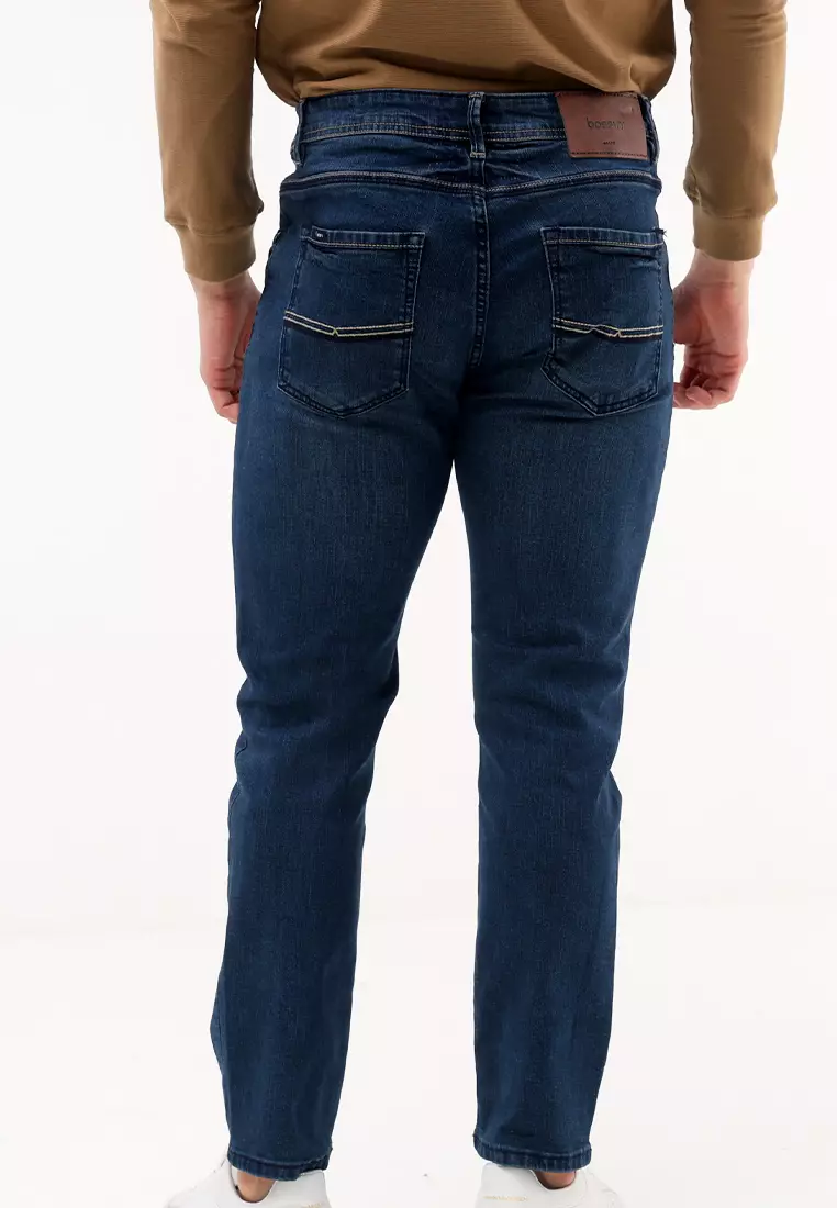 Denim Long Tapered Stretch Jeans