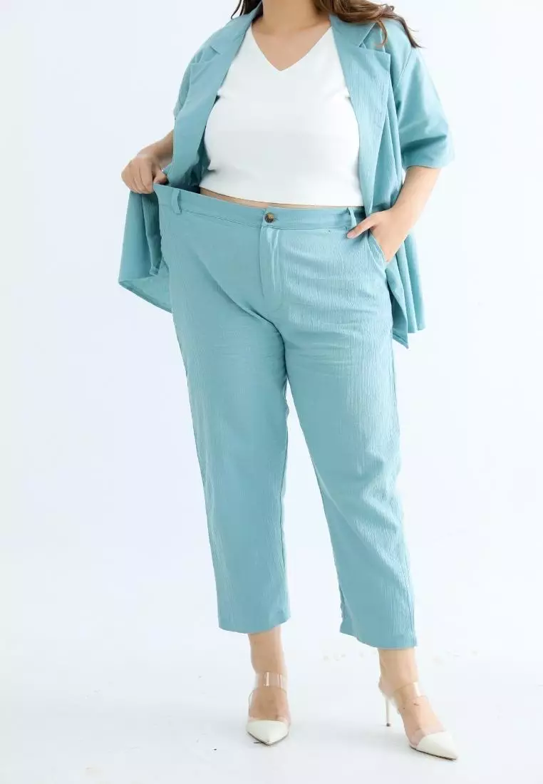 Plus Size Pants Lorraine Carulean Blue