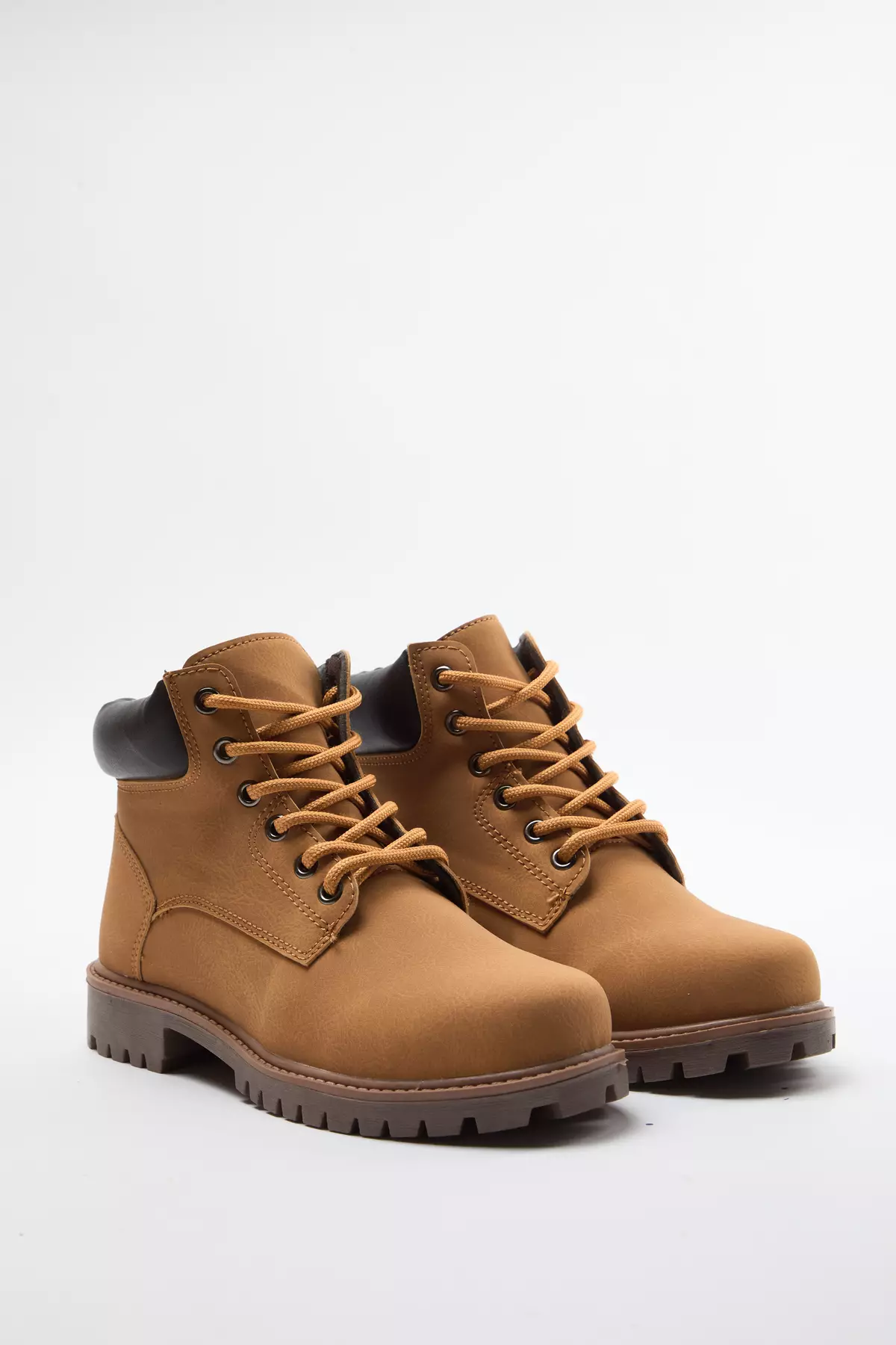 Men's Flat Lace-Up Camel Boots - Takaw25Bo00042