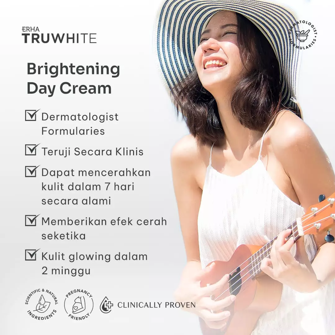 ERHA Truwhite Arbutin & Panthenol Brightening Day Cream 30G - Krim Pencerah Wajah