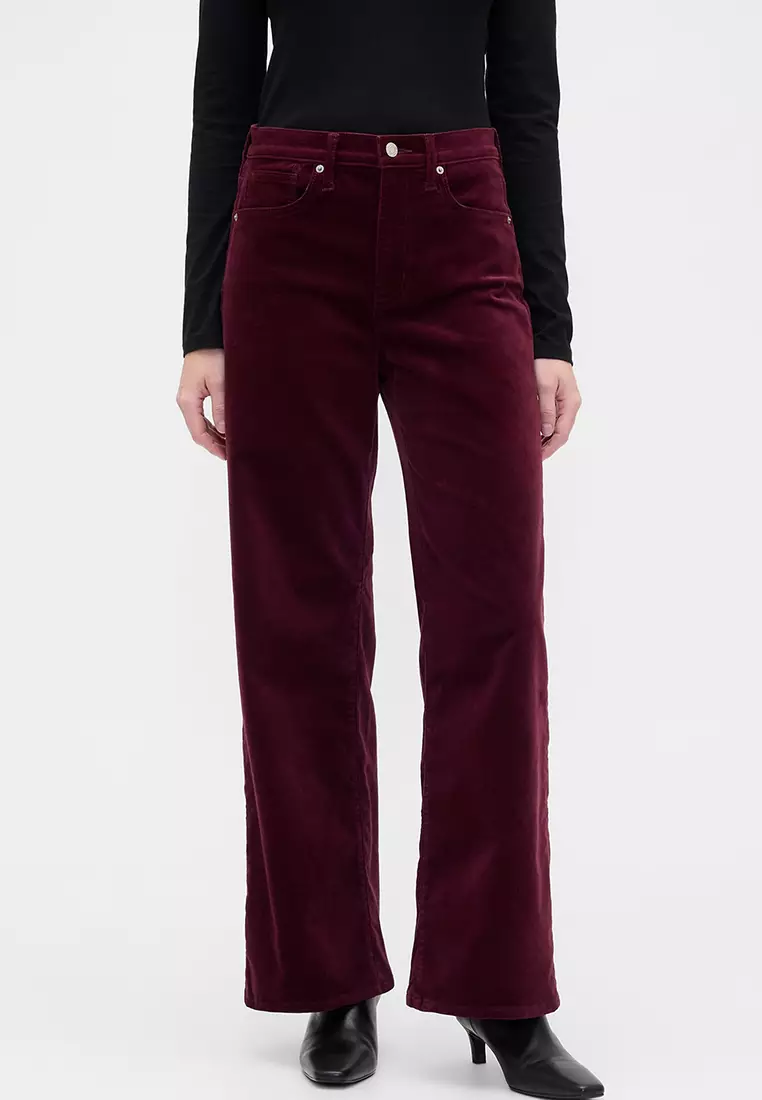 Buy GAP High Rise Wide Leg Velvet Pants 2025 Online ZALORA