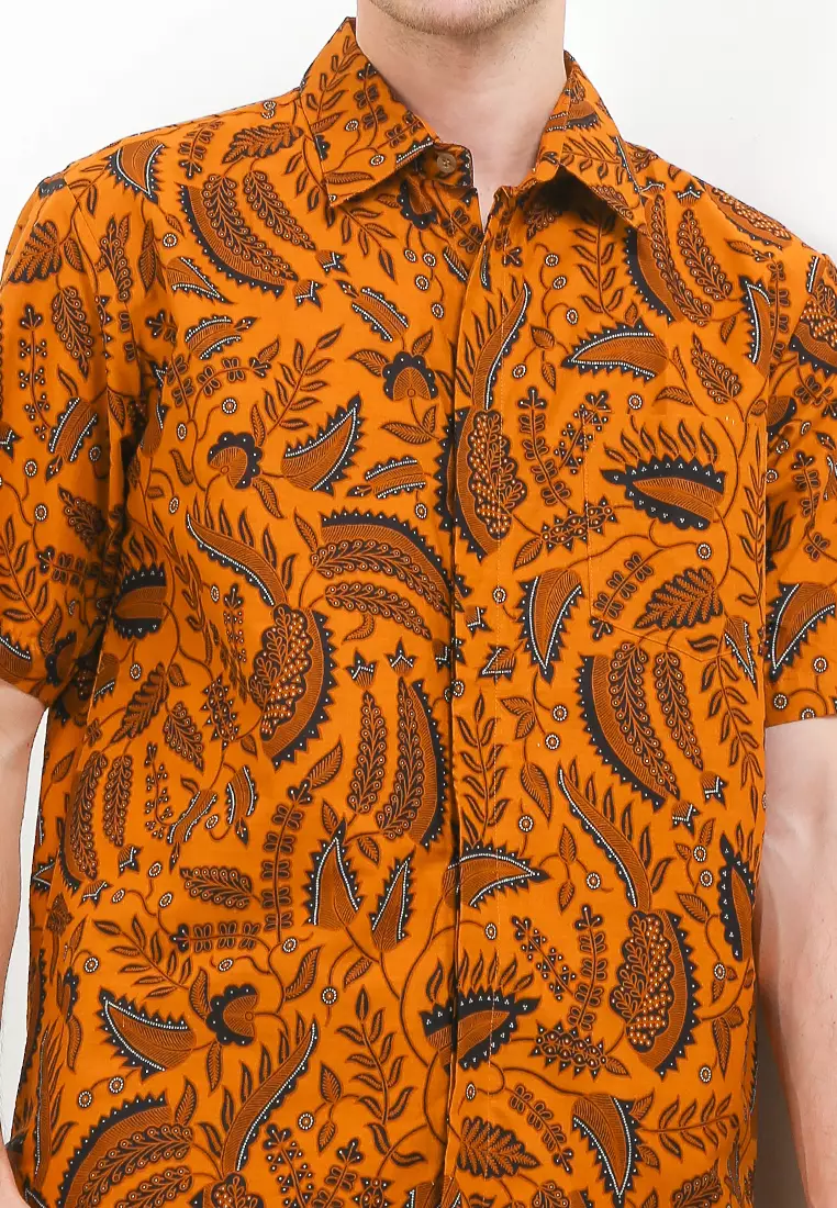 Kemeja Batik Printing Lengan Pendek Motif Pisang Wulan