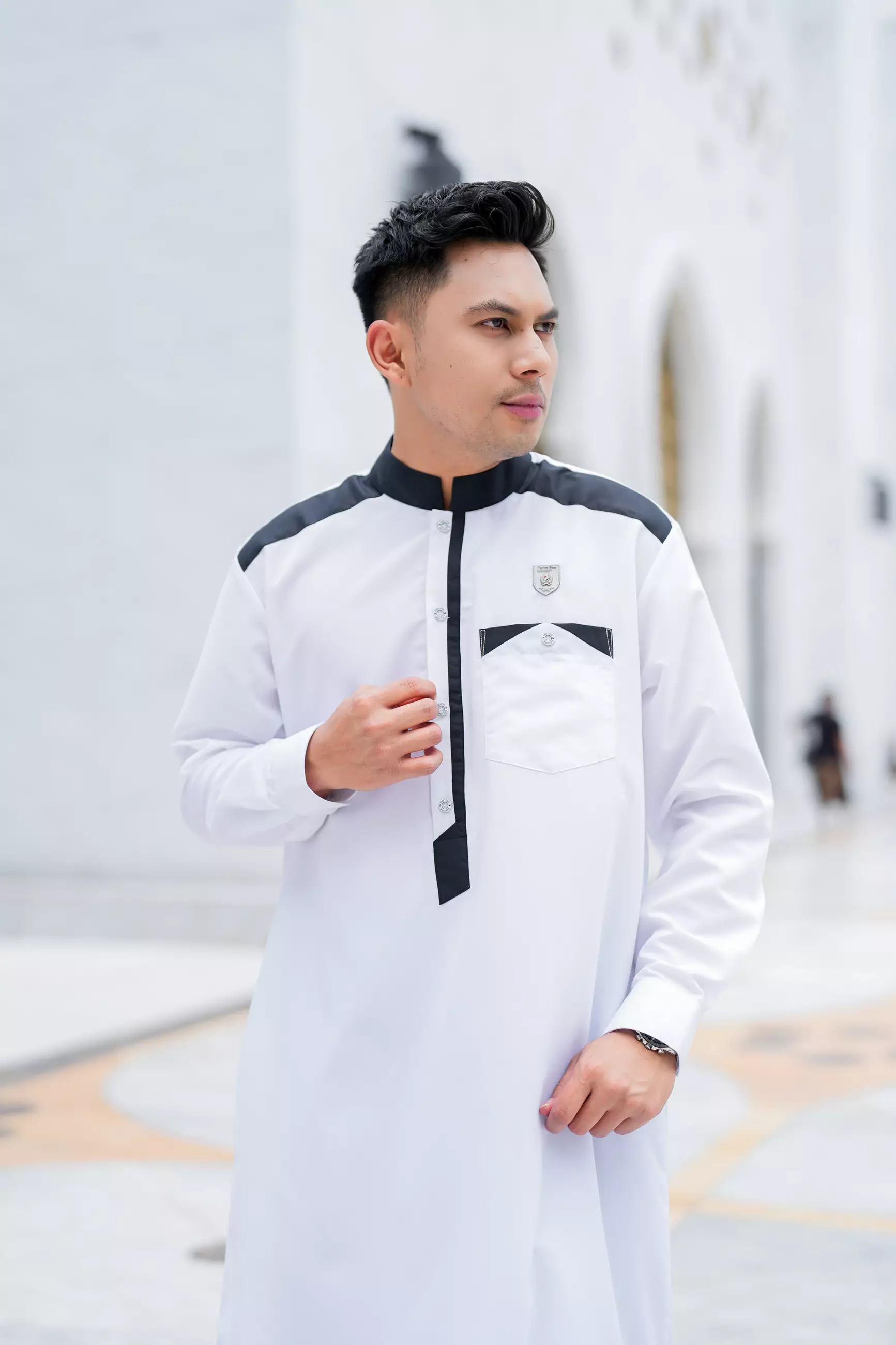 Koko Jubah Gamis Pria  Ashraf White Regular Fit