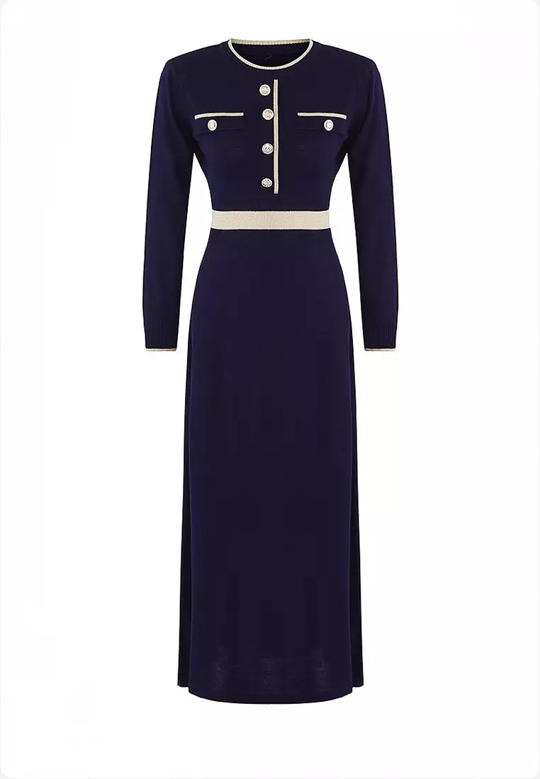 Buttoned Knit Dress