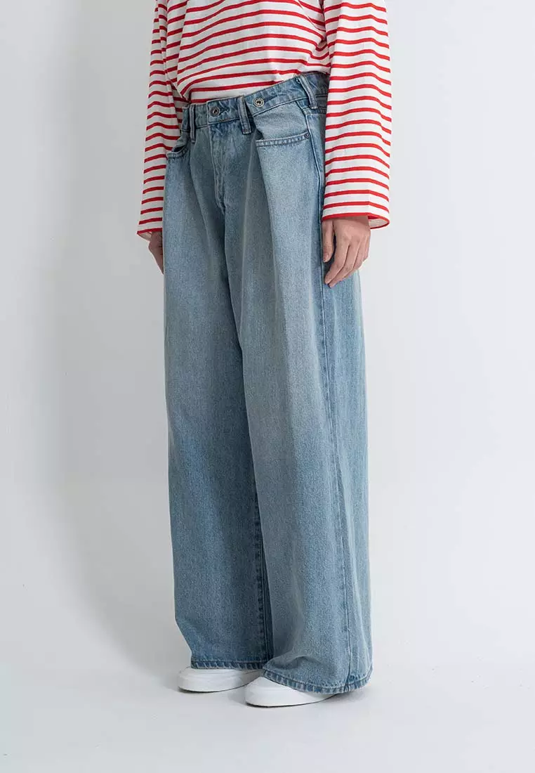 American Holic - Kakogawa Tucked Wide Denim Pants
