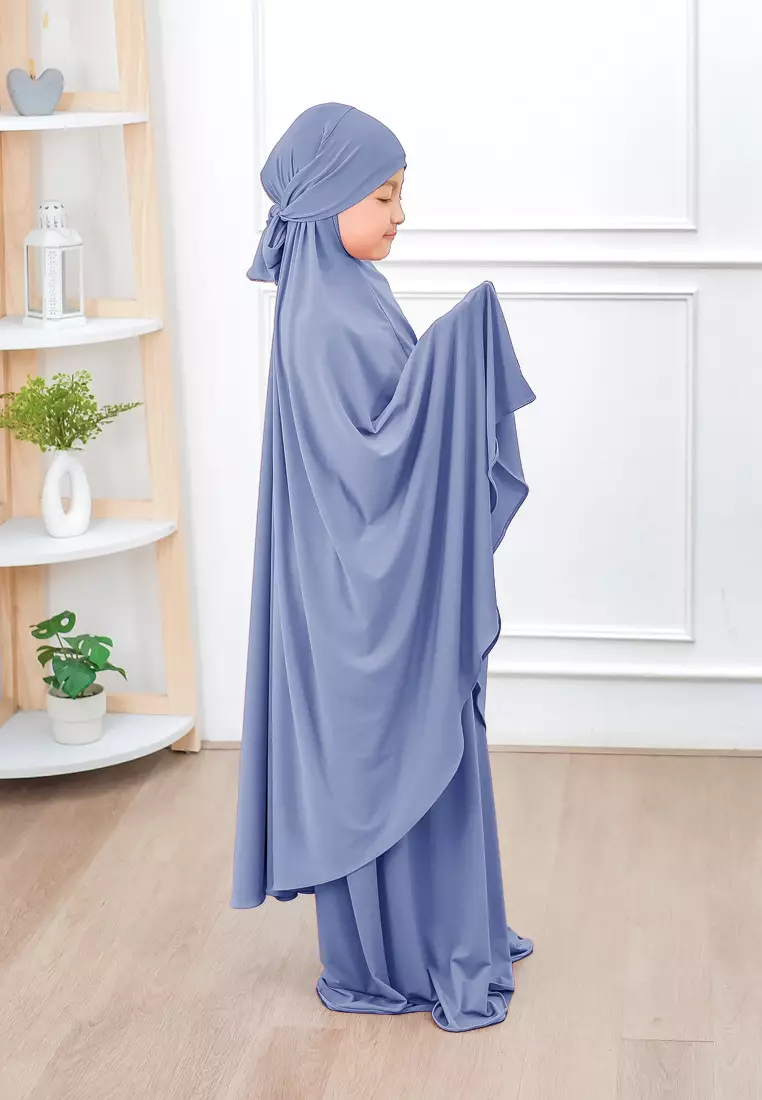 Zelena - Raudhia Prayer Set | Mukena French Khimar Set - Blue - Remaja