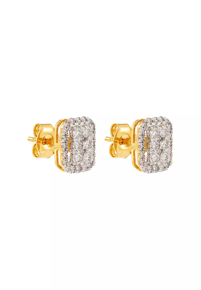 HABIB Round Diamond Earrings in 375/9K Yellow Gold 457570724(YG)