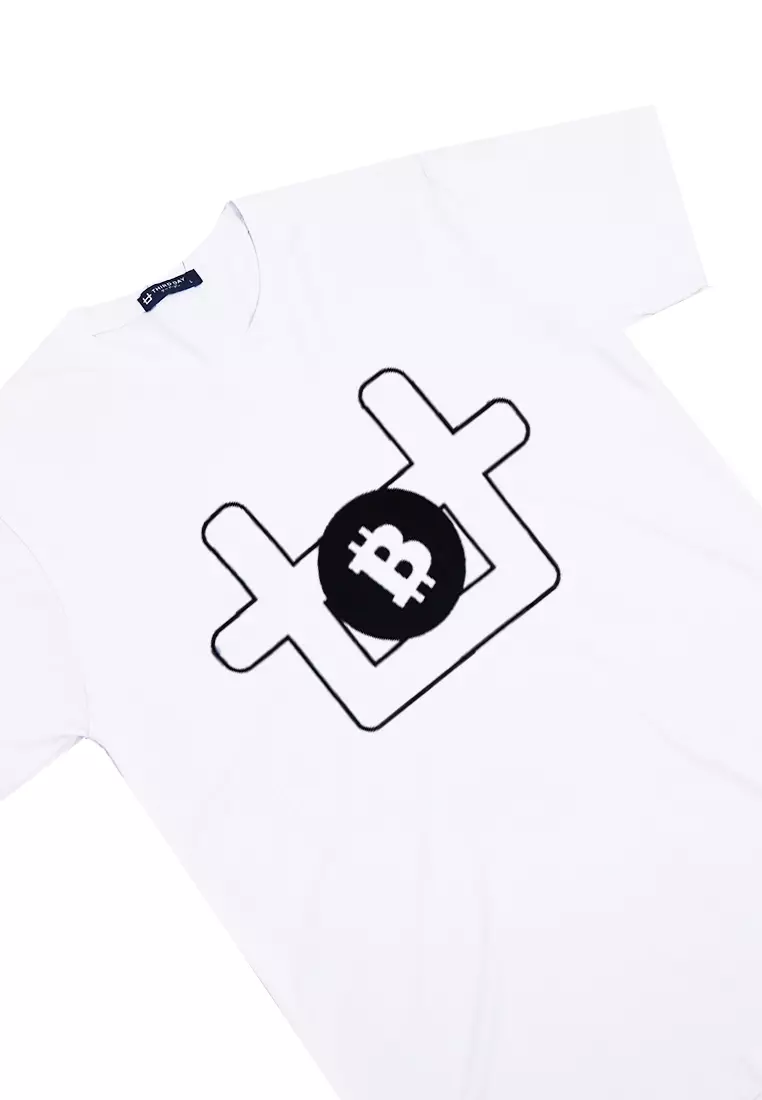 MTI63 Kaos T-Shirt Pria Instacool Thirdday X Bitcoin Putih
