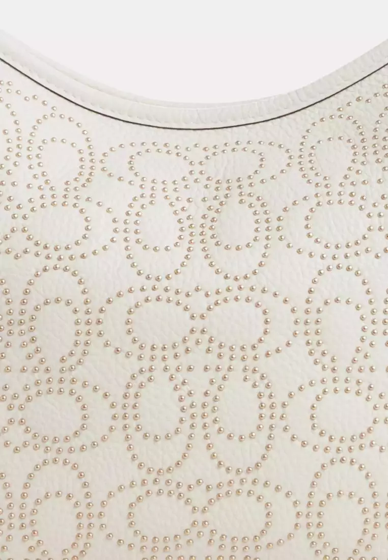 Coach Laurel Shoulder Bag With Signature Rivets Gold Chalk