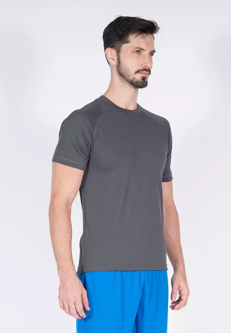 Amnig Men Training Raglan T-Shirt (Dark Grey)