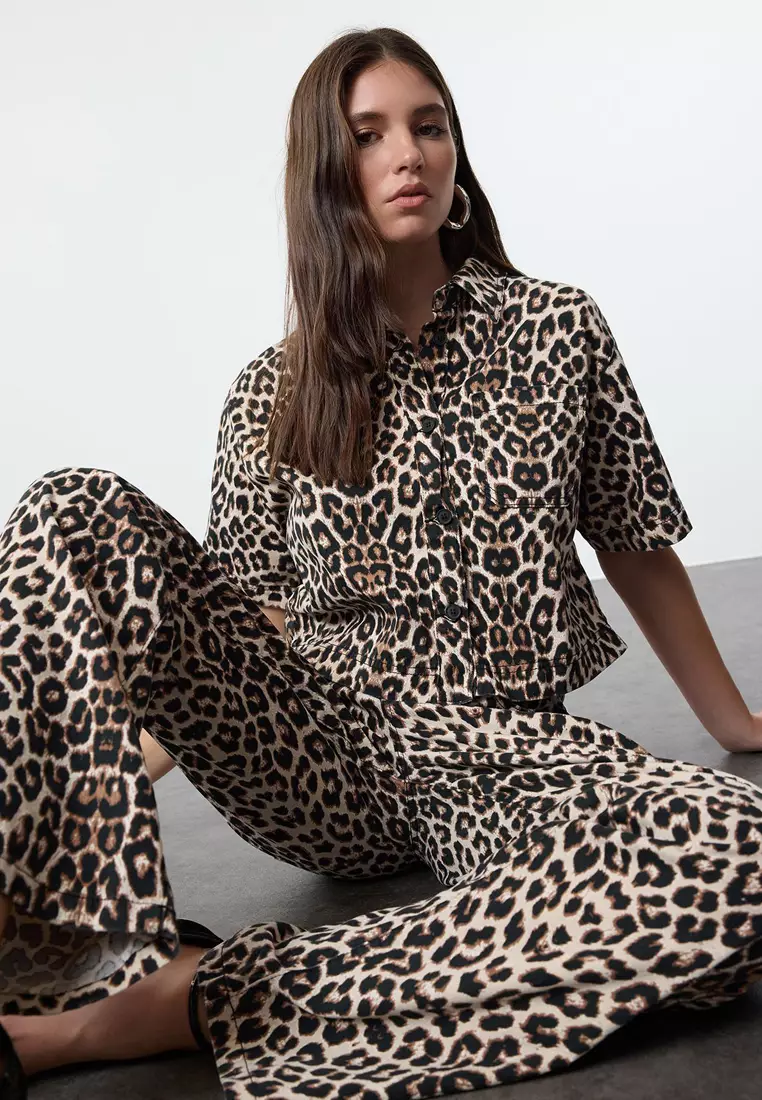 Buy Trendyol Cotton Leopard Print Shirt 2025 Online ZALORA