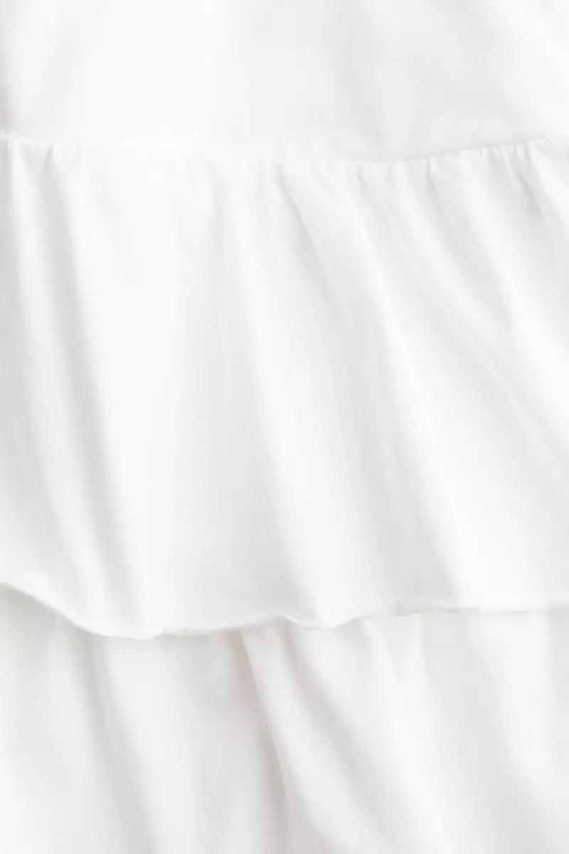 Tiered jersey mini skirt