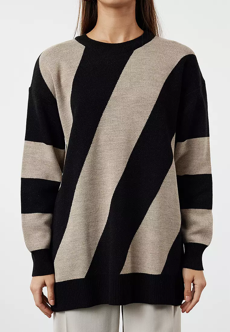 Color Blocked Knitwear Striped Sweater