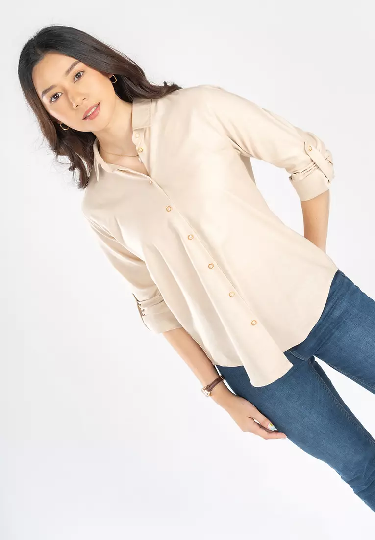 C2 Isotta Khaki Kemeja Casual Wanita
