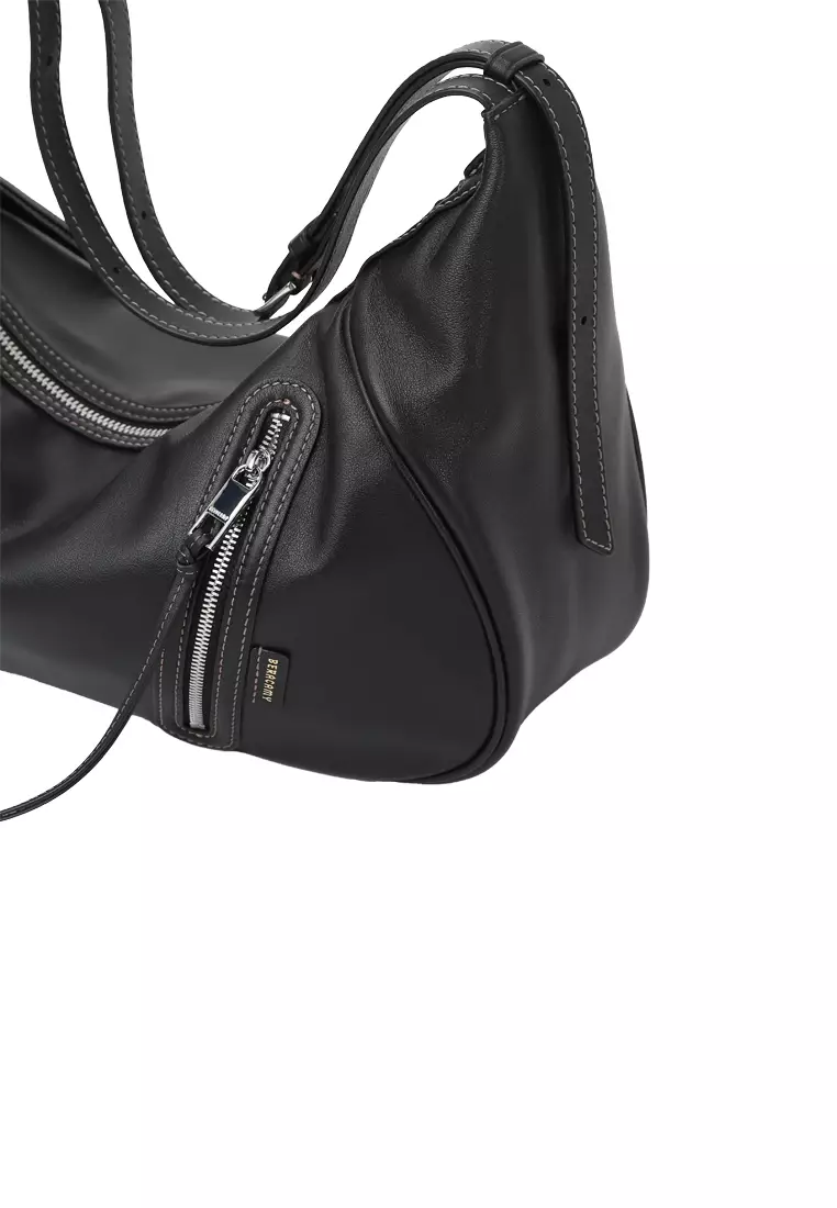 Ursula V11 2-Way Drape Hobo / Crossbody Bag - Black