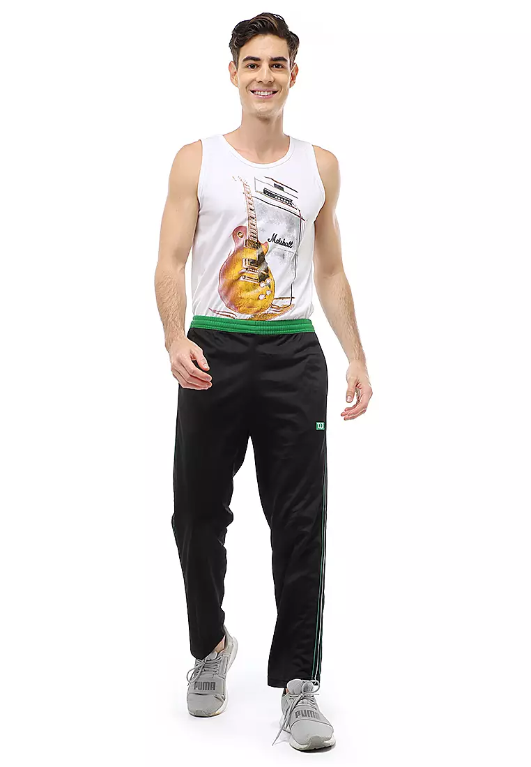 Yume Long Pants Celana Panjang Olahraga Pria Strip 3 Material Diadora ORIGINAL - Green