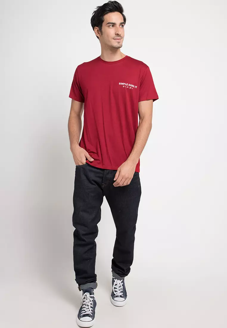 MTD63D simple does it ktkn mr T-shirt Maroon