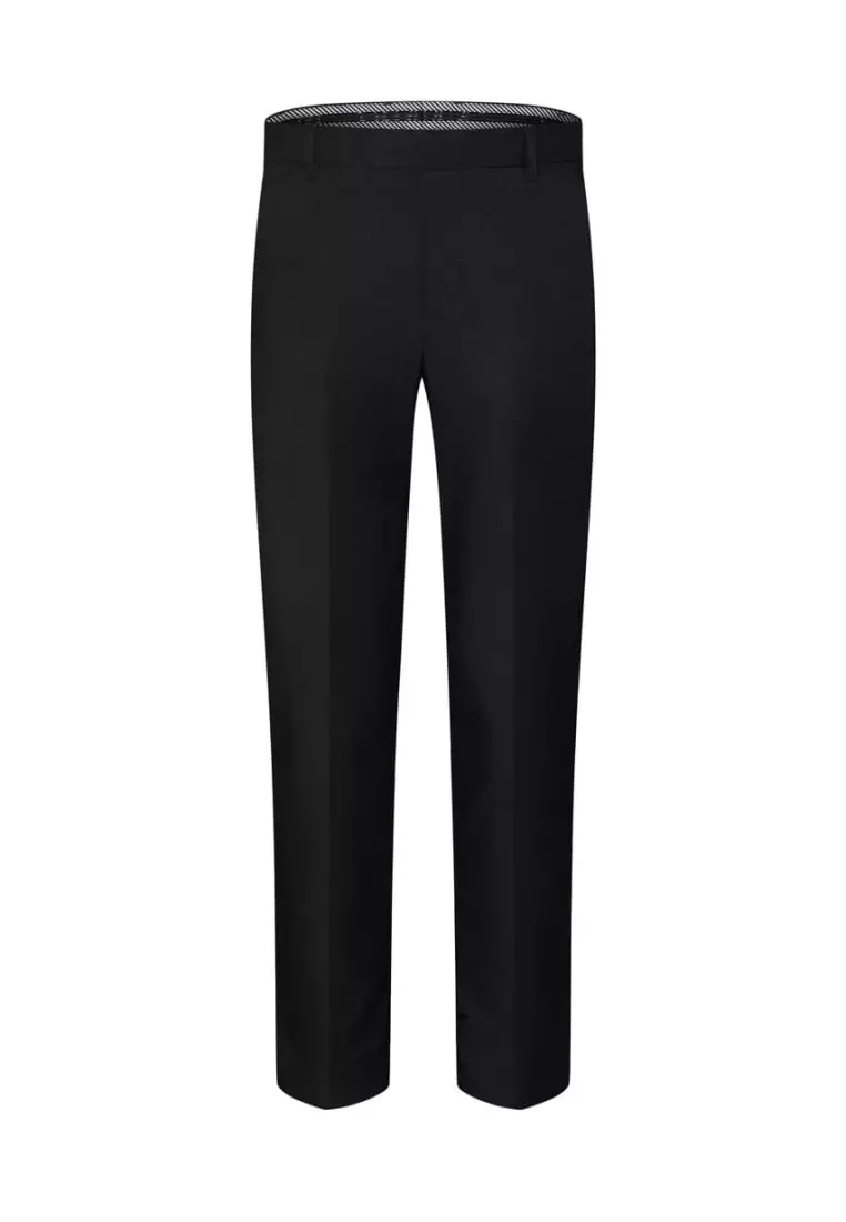 Teflon Smart Fit Twill Suit Pants with Elastic Waist Band