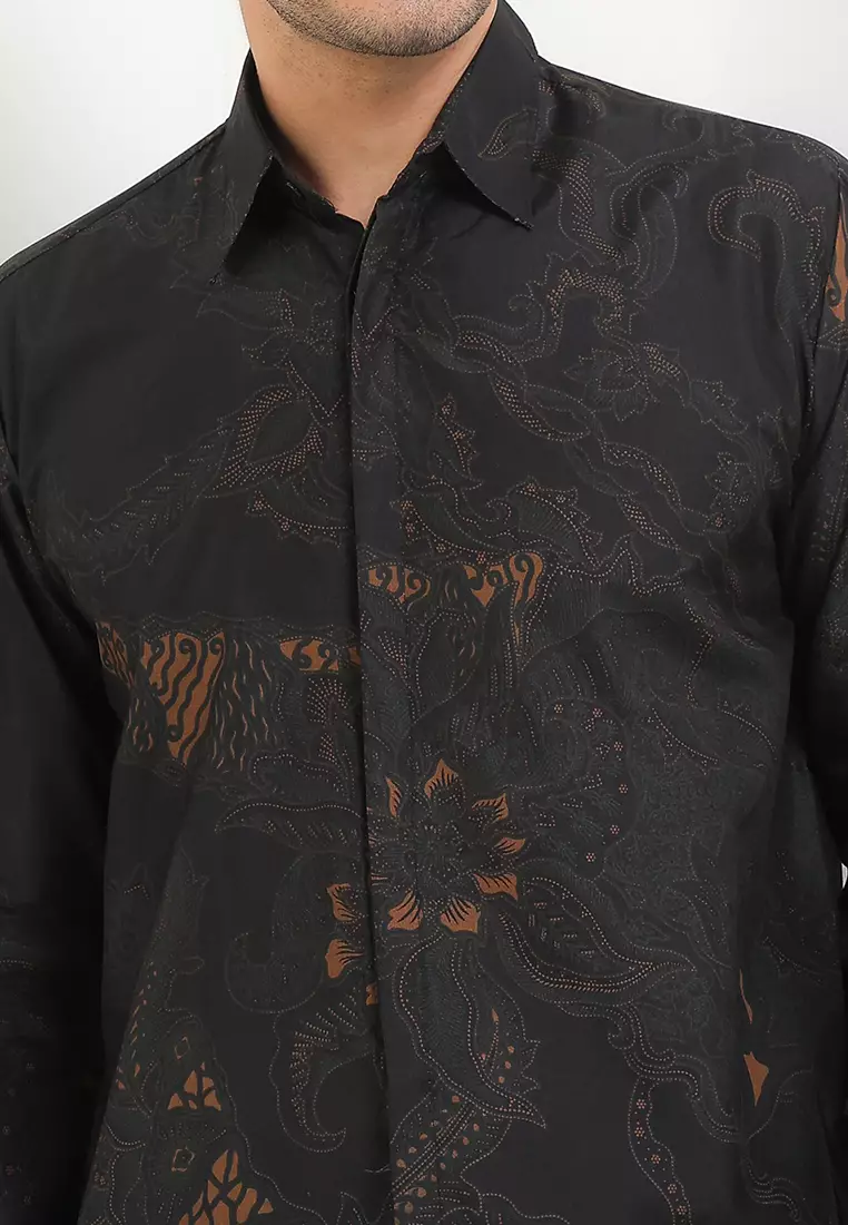 Pranawa Kemeja Batik Exclusive Premium Pria Casual Modern Lengan Panjang