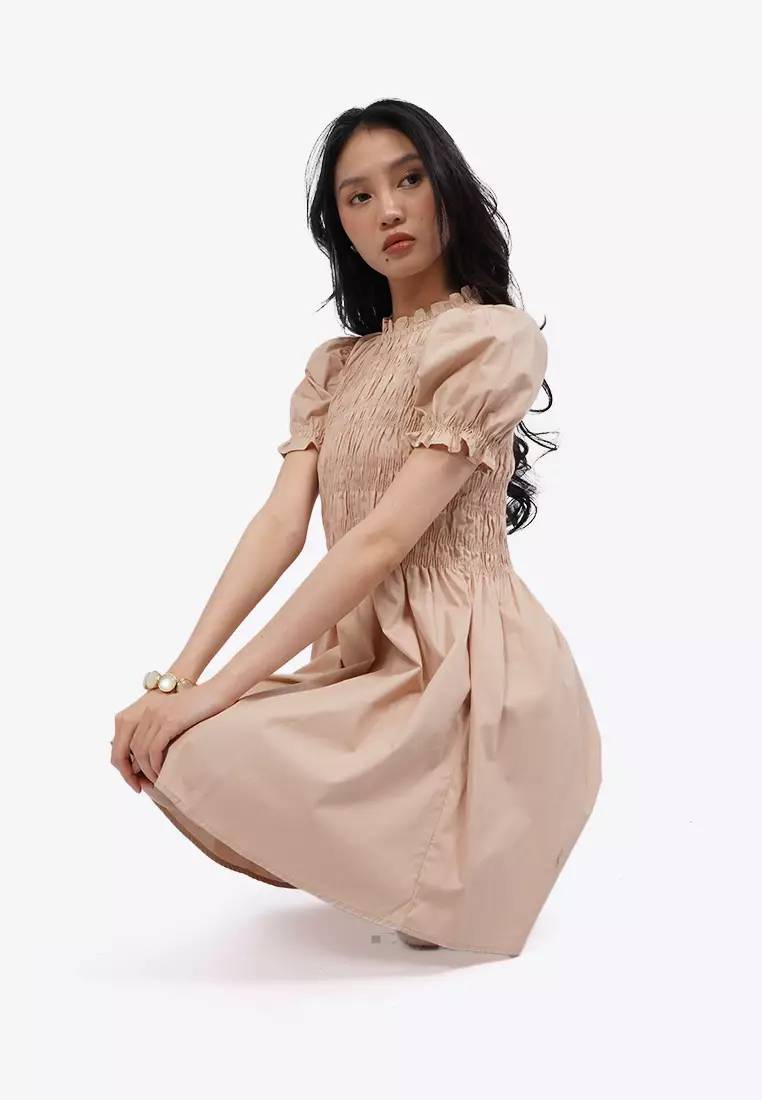 Short Sleeve Smocked Mini Dress