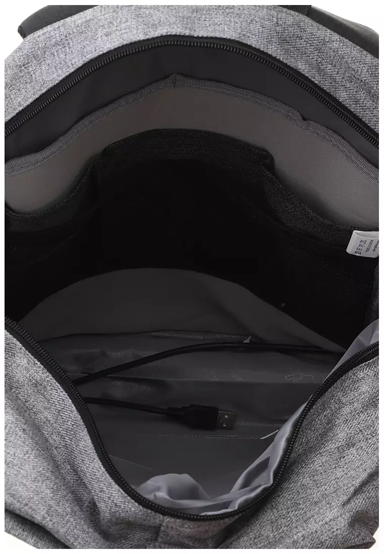 Barrack Tas Ransel Backpack Laptop Kampus dengan USB Charger Port Large Compartment Material Polyester ORIGINAL - Grey