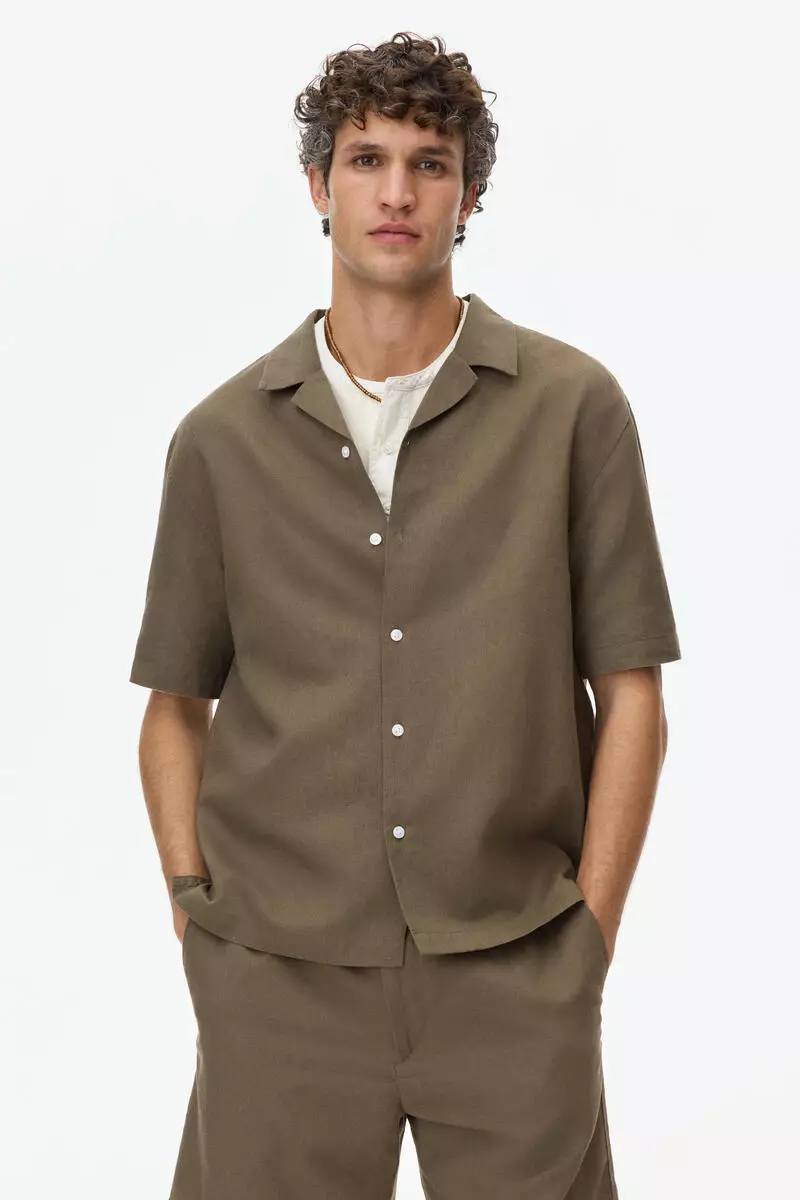 Relaxed Fit Linen-blend resort shirt