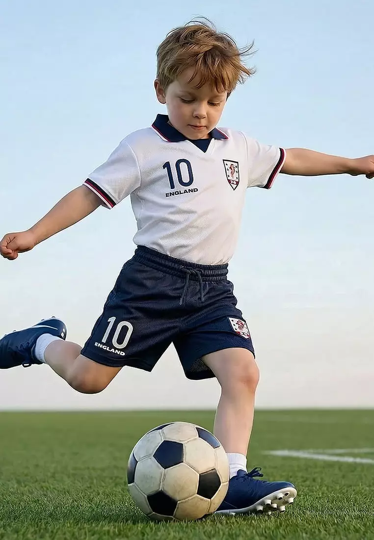 Babyshop Juniors Collared Short Sleeves Polo T-Shirt And Shorts Set With England Print