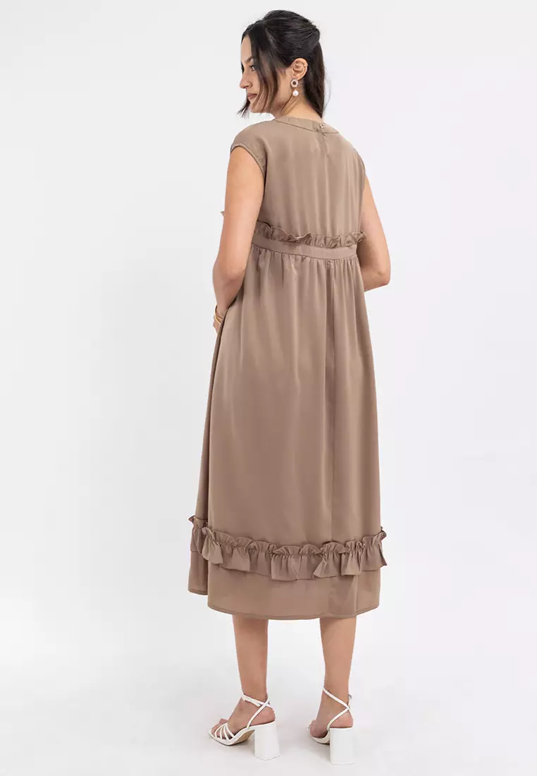 AELIANA Ruffled Maxi Dress