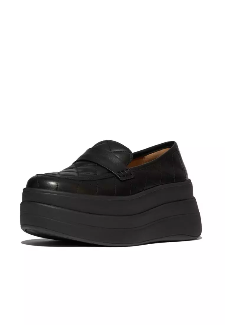 F-Mode Stack Quilted-Leather Loafers