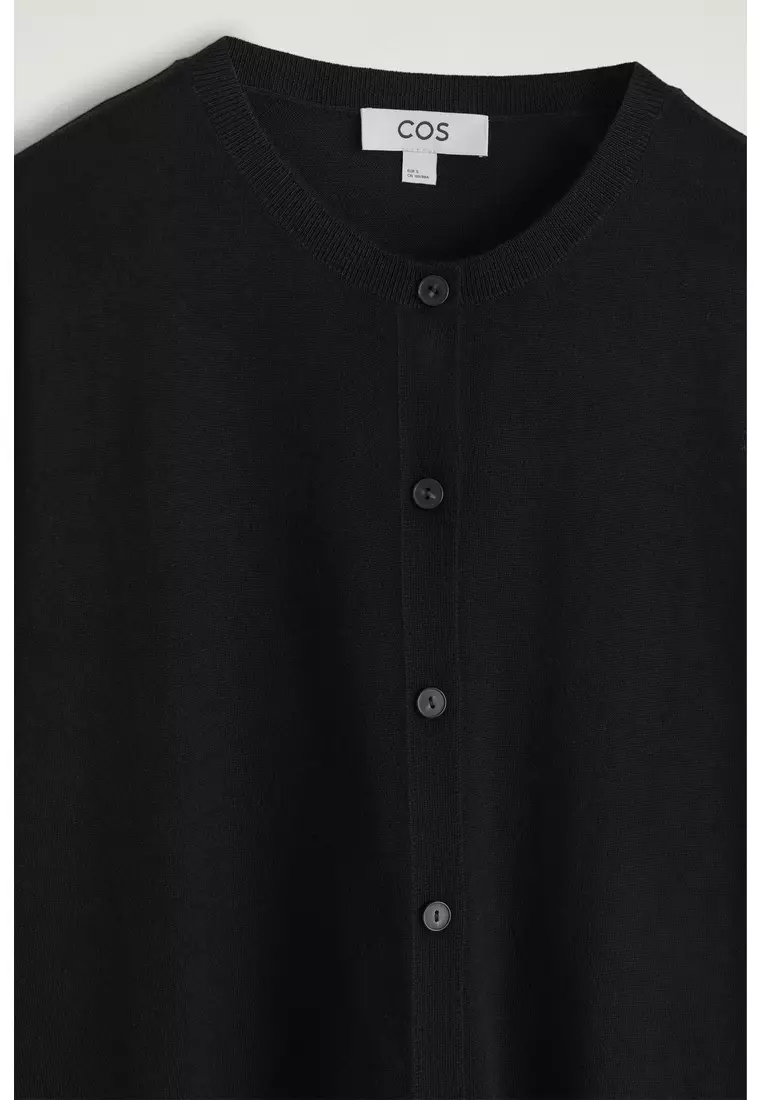 CIRCLE-CUT MERINO WOOL CARDIGAN