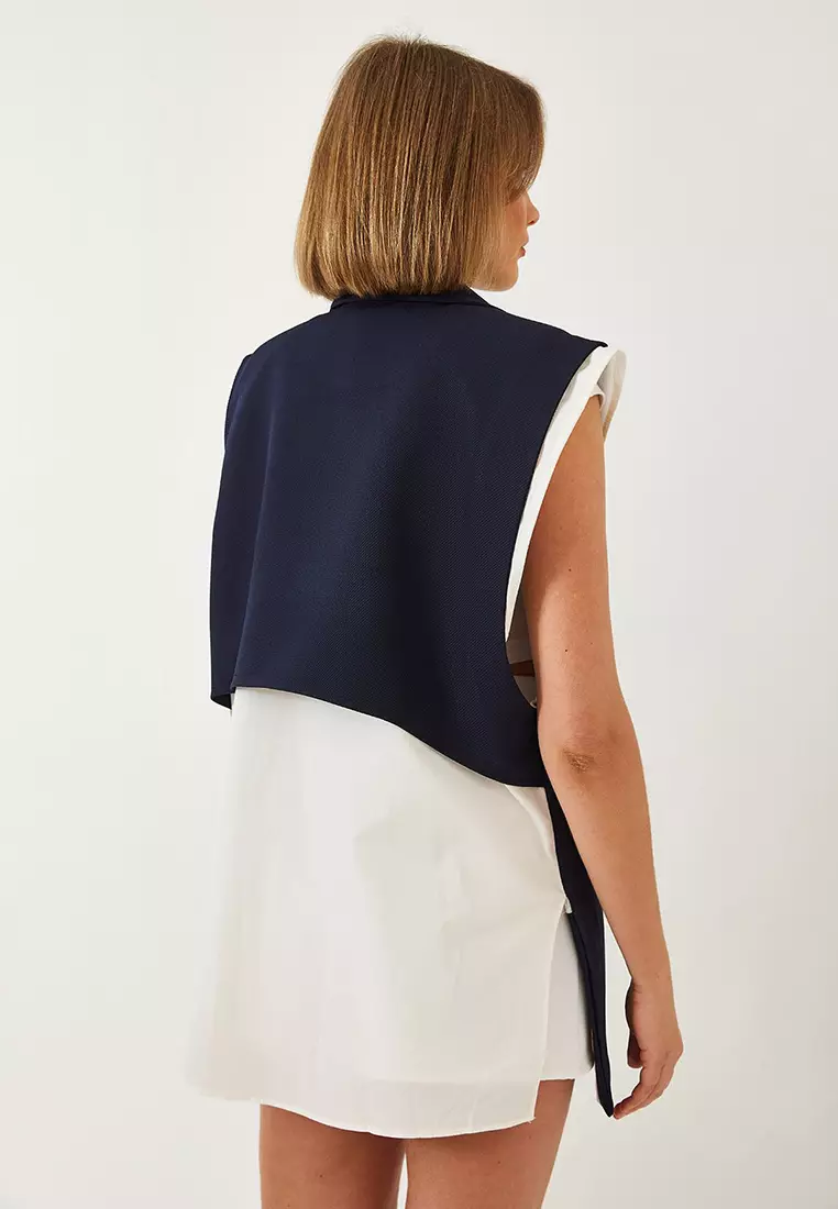 Women's Shirt Detail Long Vest 60356 60271016