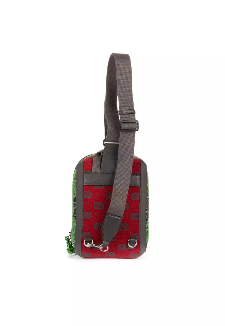 Gucci Two Way Jersey GG Backpack Green Red Gray Nylon Gucci 763430 Two-way Jersey GG Cloth backpack | eBay main image 4