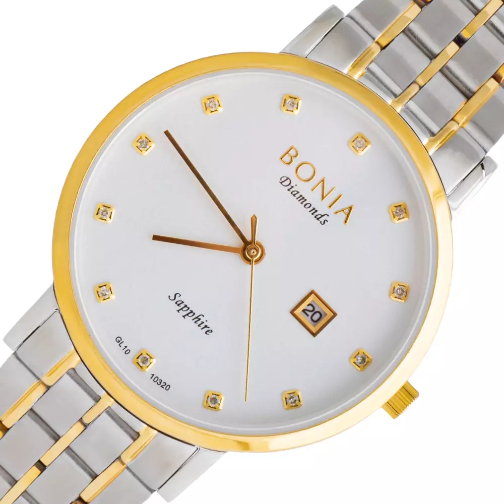 Bonia B10320-2117 Jam Tangan Analog White Dial Stainless Steel