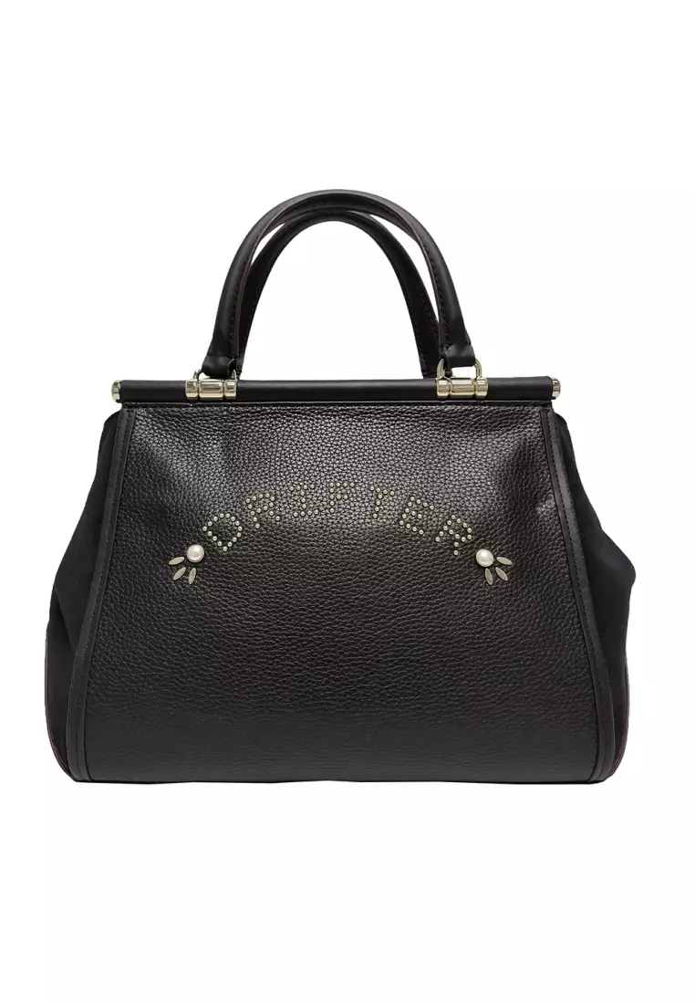 Pre-loved Coach Western Rivets Drifter Glovetanned Leather Shoulder Bag for Women in Black - O1-57120-SVBK