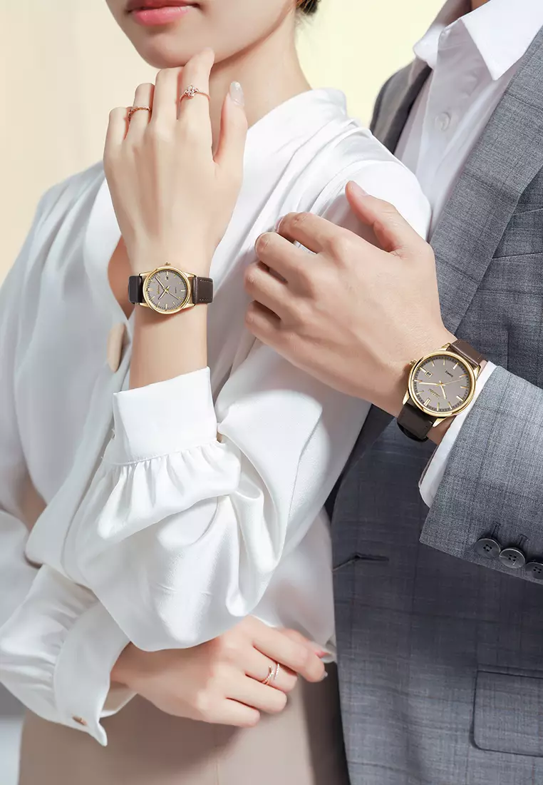 Jam Tangan Couple Original Kalender Anti Air Mode Santai Kuarsa Jam Tangan Pria Wanita