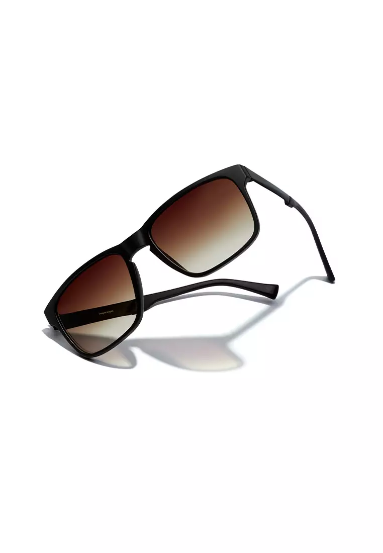 Metal Black Smoky Brown Peak Sunglasses For Men And Women. Unisex. Official Product designed in Spain