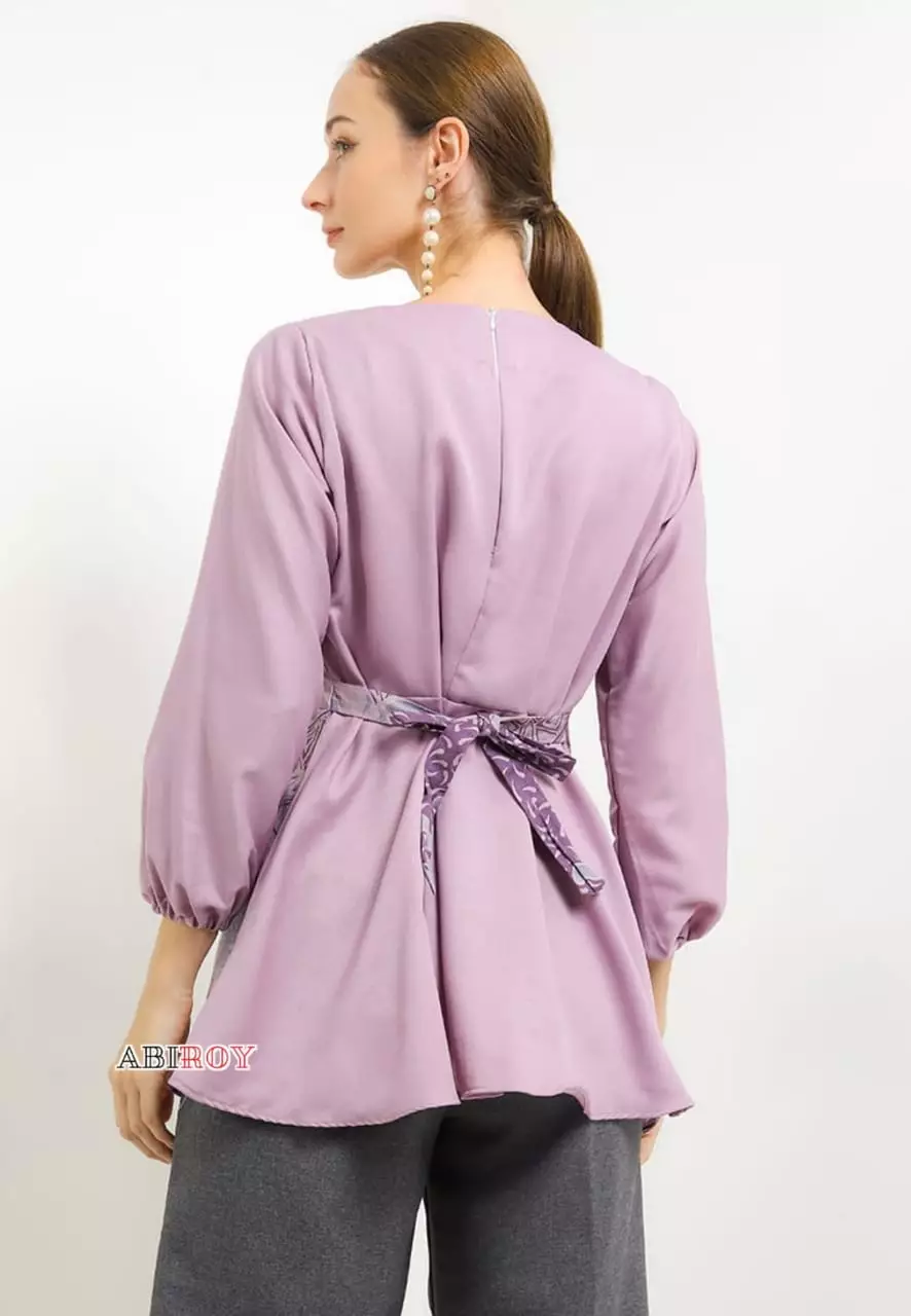 Blouse Bati Pungkas Ungu Premium Slimfit Elegant NLN