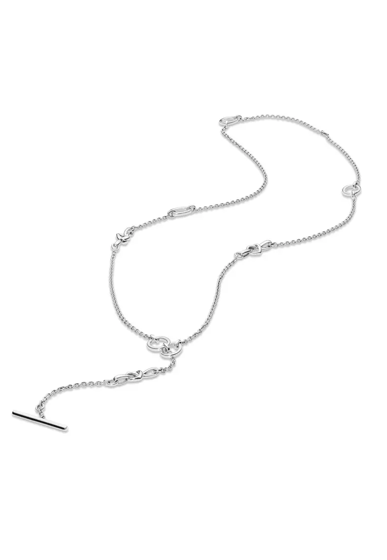 Knotted Hearts T-Bar Necklace