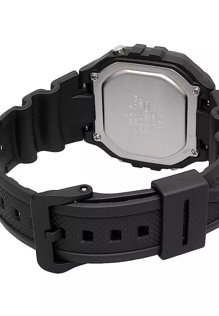 W-218H-1BV Men's Digital Sport Watch with Black Resin Band