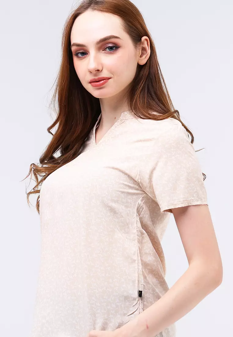 Woven Printed Rayon Short Sleeve Blouse