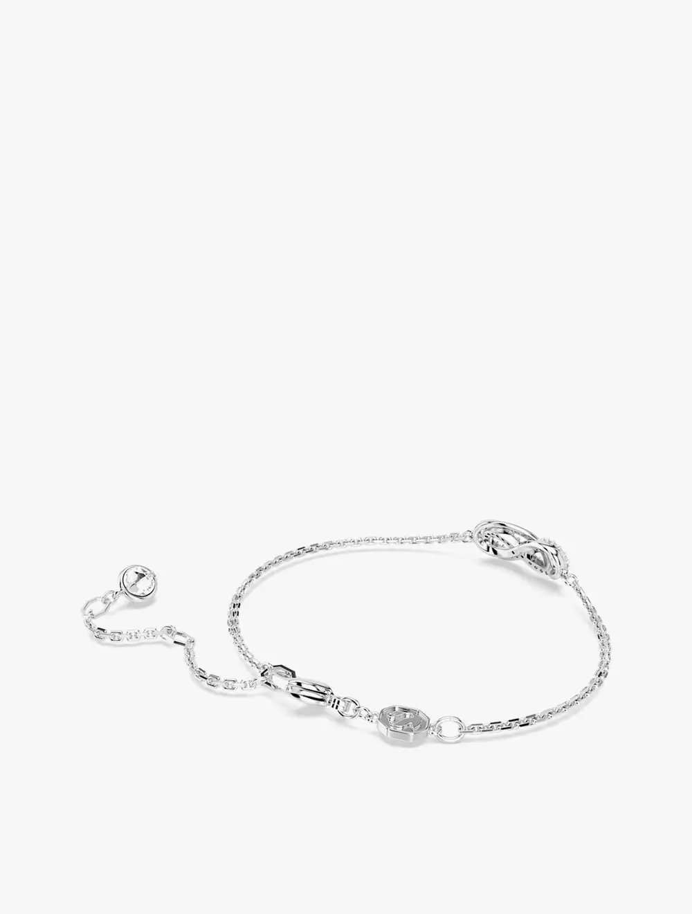Hyperbola Bracelet, Infinity, White, Rhodium Plated - White